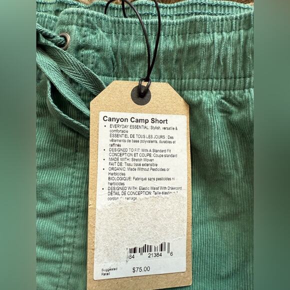 Prana Canyon Camp Shorts Elastic Waist Men’s Extra Large XL Green - Picture 3 of 5